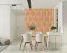 Peach and Orange Retro Geometric Maze Wallpaper 7