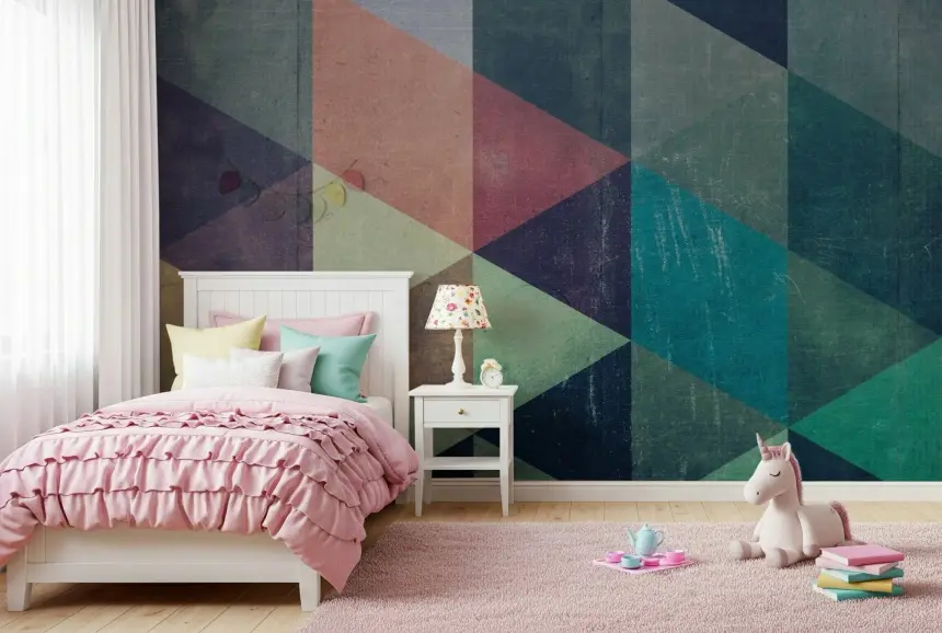 Retro Triangle Fusion Wall Mural -2226223