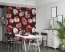 Vibrant Red Fruit Sketch Pattern Wall Mural 7