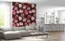 Vibrant Red Fruit Sketch Pattern Wall Mural 8