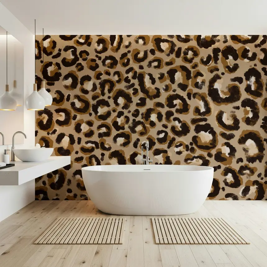 Rustic Leopard Wall Mural - 2384305