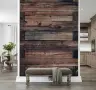 Rustic Dark Wood Plank Effect Wall Mural 8