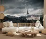 Serene Riverside Church Landscape Wall Mural 6