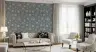 Delicate Floral Pattern Grey-Blue Wallpaper 6
