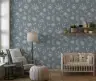 Delicate Floral Pattern Grey-Blue Wallpaper 7