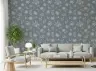 Delicate Floral Pattern Grey-Blue Wallpaper 8