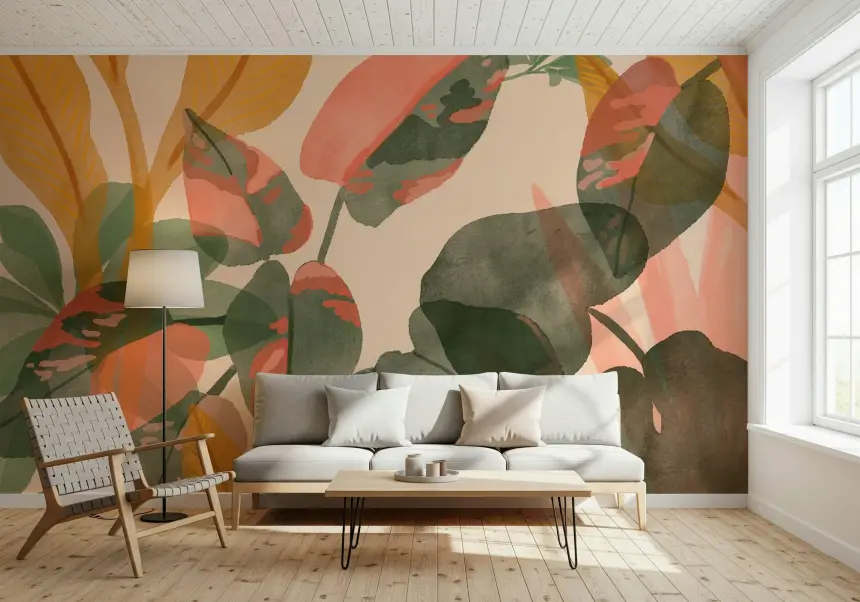 Organic Foliage Wall Mural - 2861673