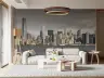 Charcoal Ochre Metropolitan Skyline Wallpaper Mural 7