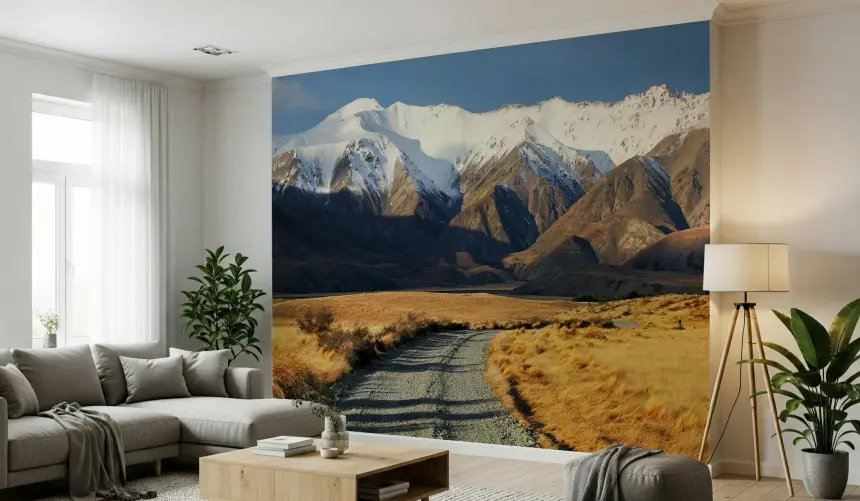 Snowy Peaks Path Wall Mural -2563227