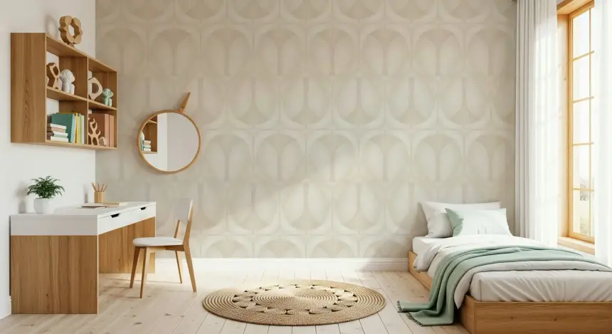Softy DèCo Geometries - Cloud Dancer Wallpaper