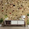 Ochre Maroon Terrazzo Fragment Wallpaper Mural 7