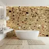 Ochre Maroon Terrazzo Fragment Wallpaper Mural 6
