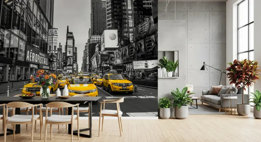 Taxi Rush Hour Wall Mural