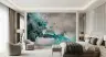 Abstract Teal and Silver Fluid Art Wallpaper 8