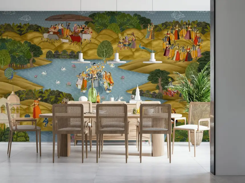 Teal Tapovan Wall Mural