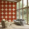Terracotta Geometric Circle Pattern Wallpaper 6