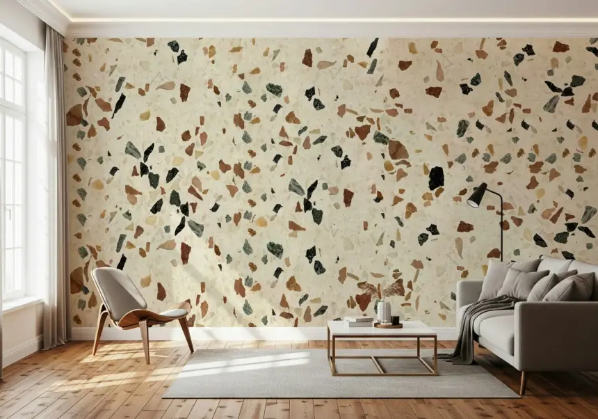Terrazzo Tiles Texture Natural Stone Wall Mural
