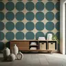 Geometric Teal Circles Pattern Wallpaper 8
