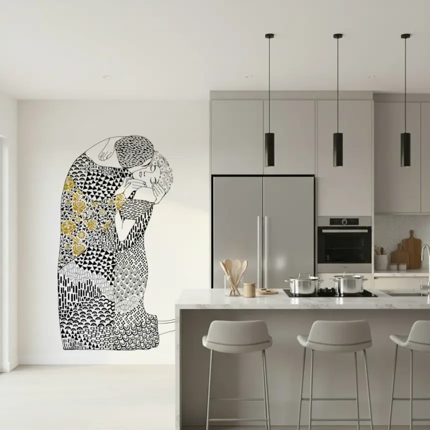 The Kiss Wall Mural