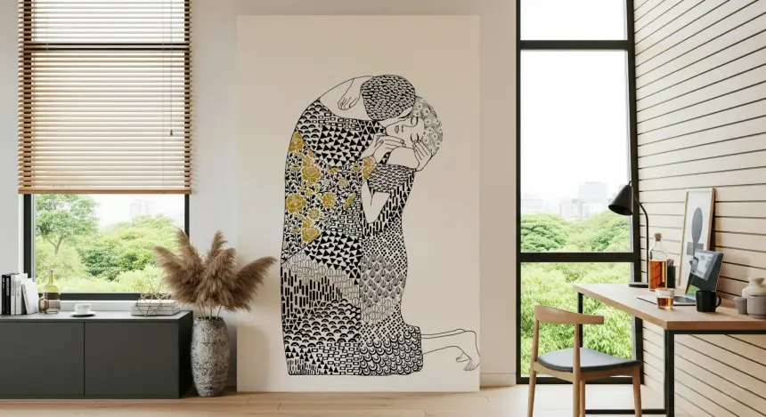 The Kiss Wall Mural