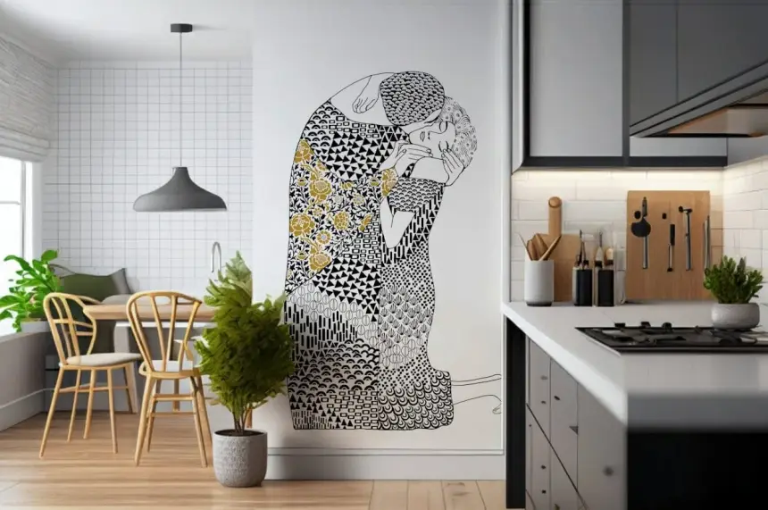 The Kiss Wall Mural
