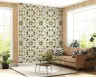Olive Ochre Block Print Triangle Wallpaper 8