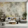 Abstract Textured Palm Leaf Wall Mural 7