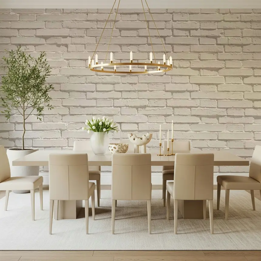 Urban White Brick Wall Mural -2308181