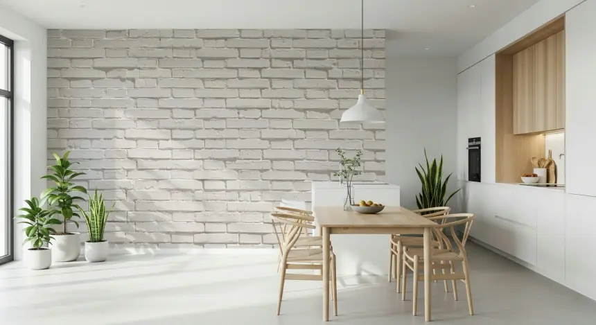 Urban White Brick Wall Mural -2308181