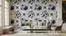 Vintage Indigo Floral Tile Pattern Wallpaper 6