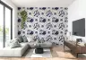 Vintage Indigo Floral Tile Pattern Wallpaper 8