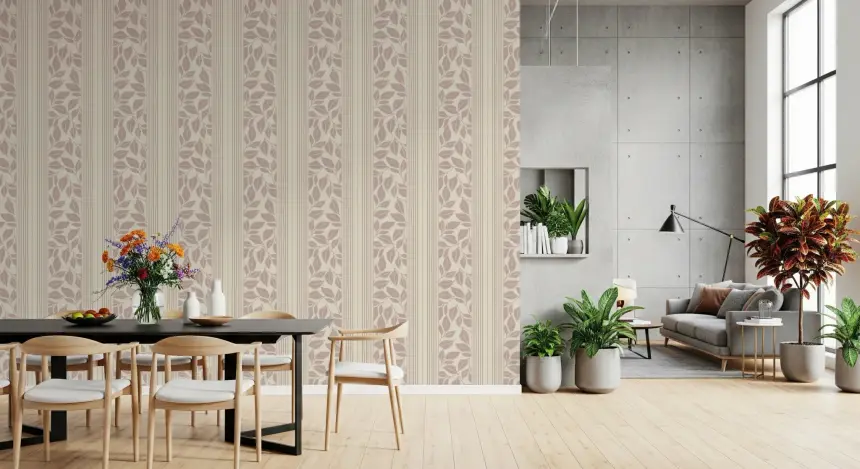 Vintage Trailing Foliage Mauve Wallpaper
