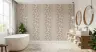 Muted Mauve Striped Trailing Leaves Wallpaper 8