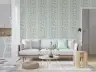 Vintage Trailing Foliage Striped Wallpaper 6