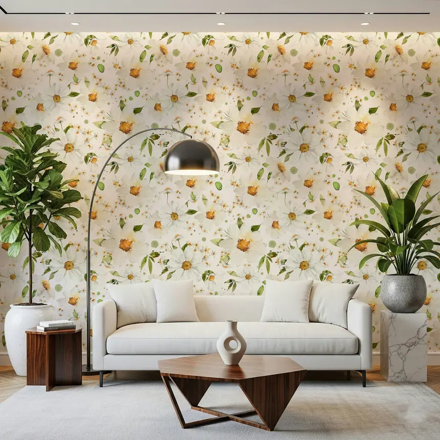 Watercolor Daisy Dreams Wallpaper