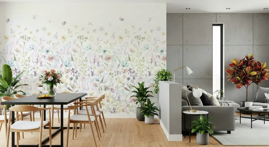 Watercolor Whispers Floral Wall Mural - 3279932