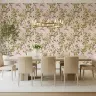 Rococo Style Pink Grapevine Monkey Pattern Wallpaper 6