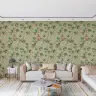 Chinoiserie Monkey & Pink Floral Vine Wallpaper 7