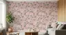 Whimsical Rococo Monkey and Floral Vine Pink Wallpaper 7