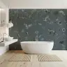 Sophisticated Woodland Animals Grey Botanical Wallpaper 7