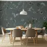 Sophisticated Woodland Animals Grey Botanical Wallpaper 6