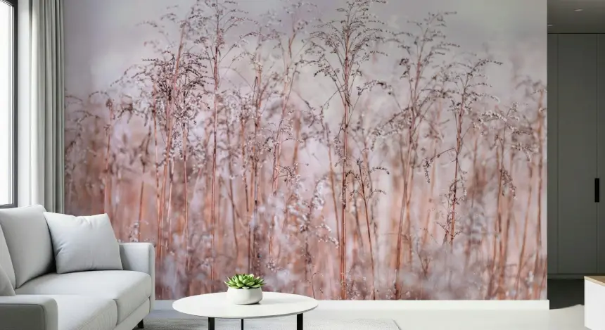 Whispering Winter Reeds Wall Mural