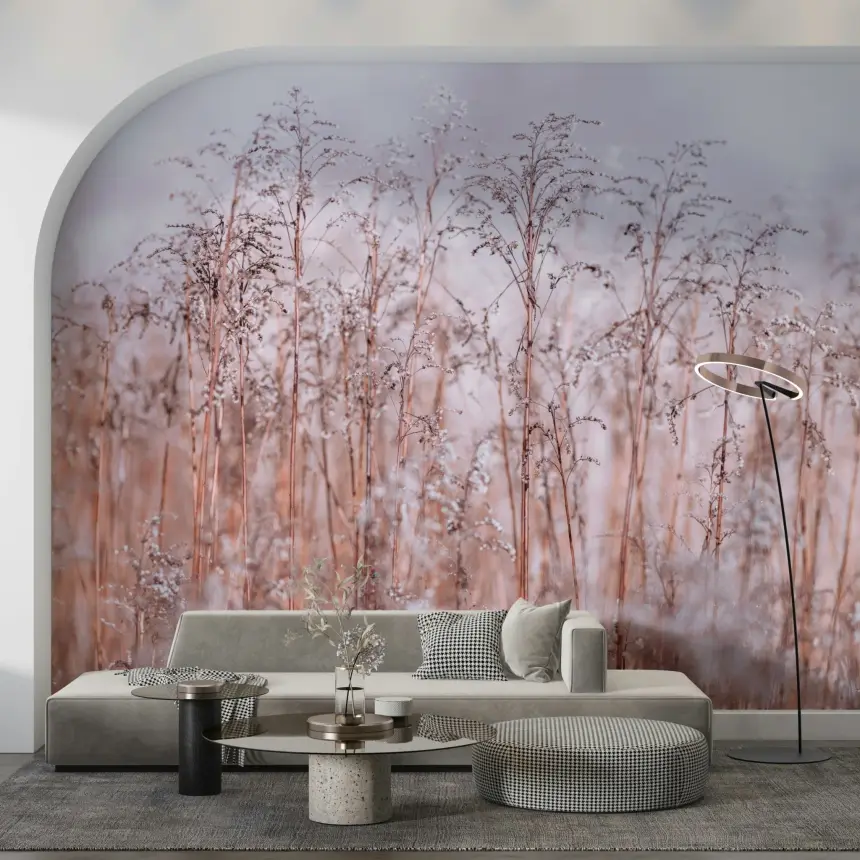 Whispering Winter Reeds Wall Mural