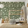 Wild West Cowboy Sketch Green Wallpaper 6