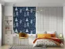 Hand-Drawn Forest Navy White Kids Room Wallpaper 8