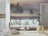 Serene Misty Forest Lake Reflection Wall Mural 7
