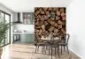 Rustic Stacked Woodpile Texture Wall Mural 8