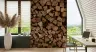 Rustic Stacked Woodpile Texture Wall Mural 6