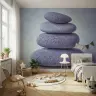 Stacked Zen Stones Wall Mural with Water Droplets 7