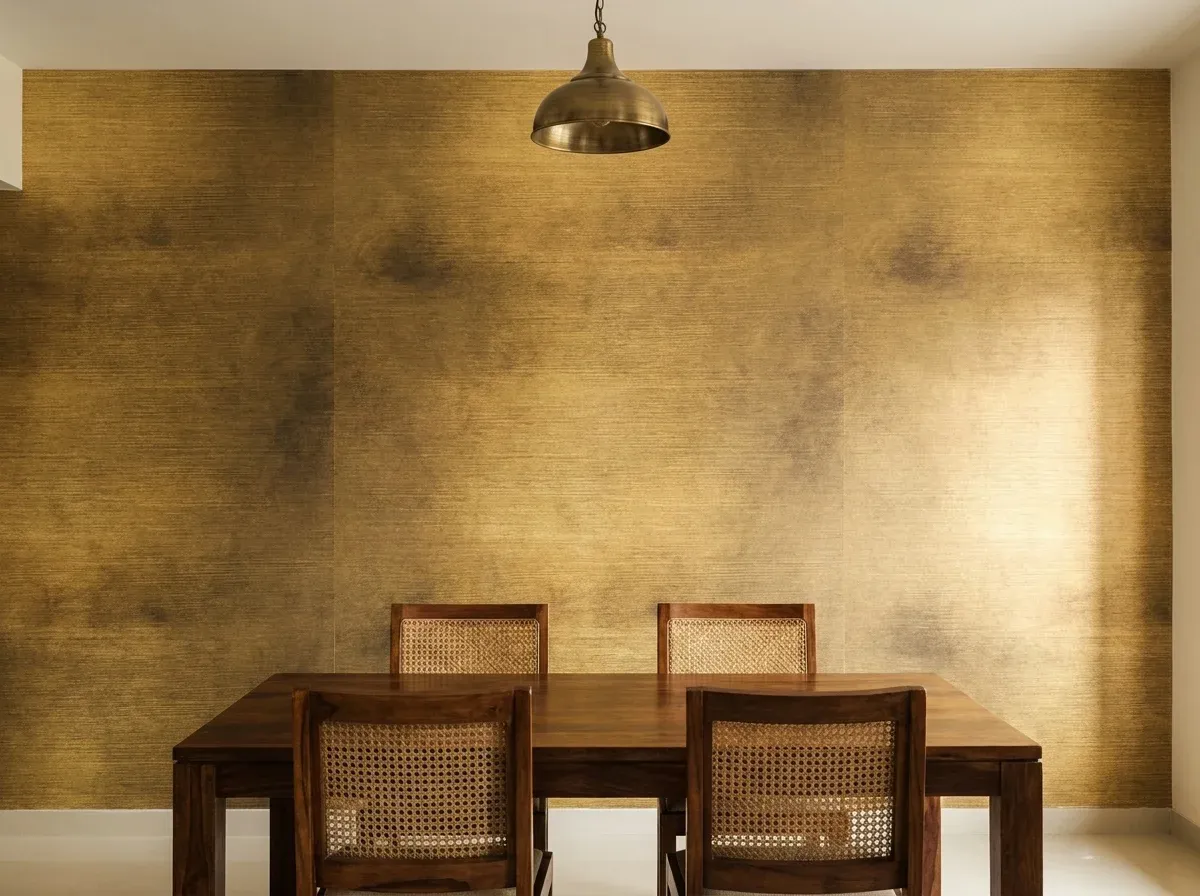 Brushed Brass Metallic on Pearl Metallic, paste-the-wall only